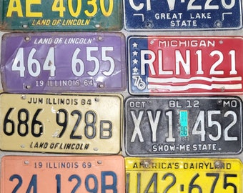 REAL License Plates in 8 different colors from at least 3 different states.