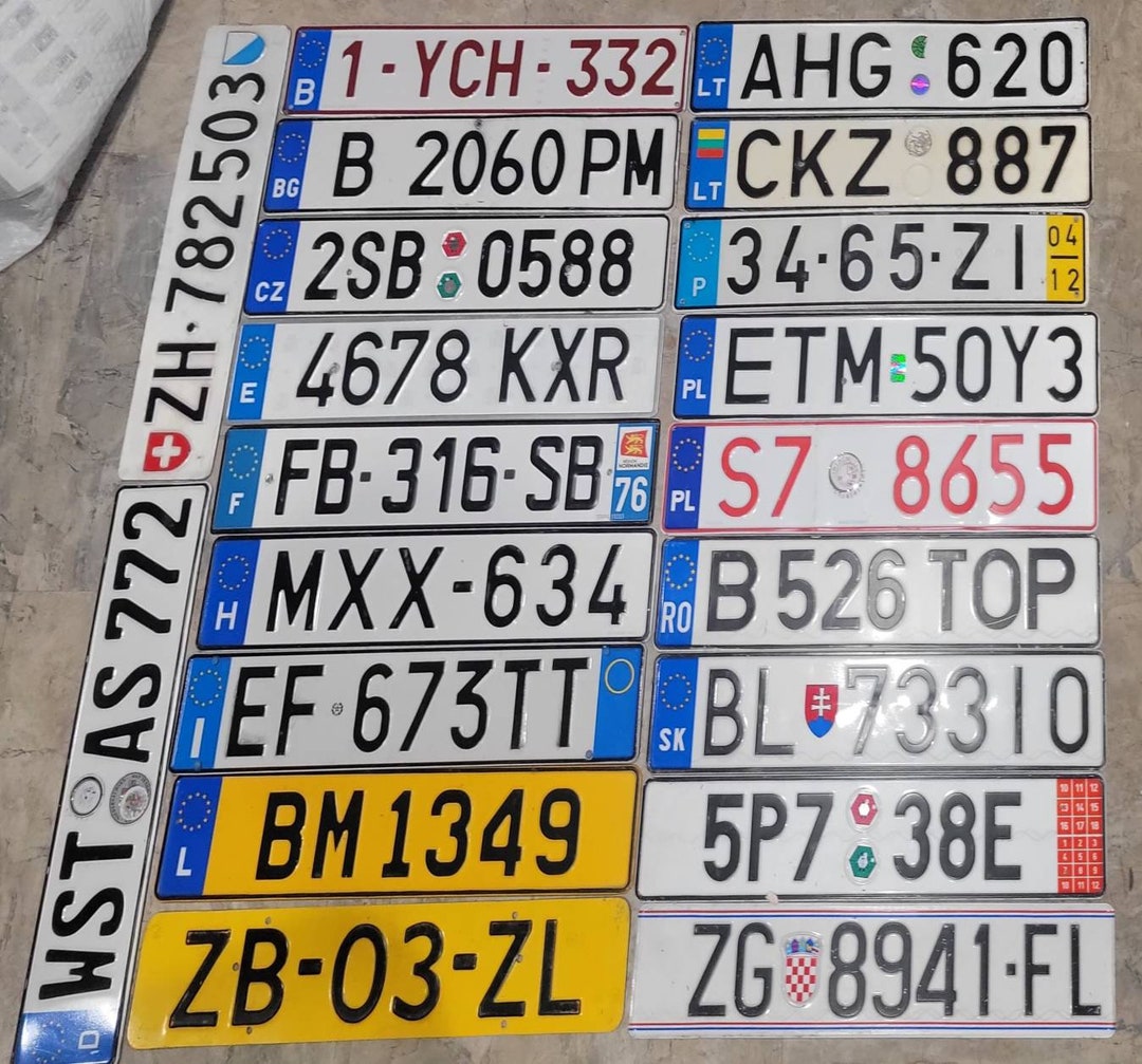 NICE Authentic EUROPEAN License Plates Belgium Bulgaria Croatia Czech Estonia Germany Luxembourg