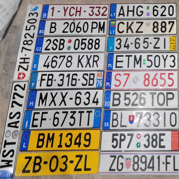 NICE Authentic EUROPEAN License Plates Belgium Bulgaria Croatia Czech Estonia Germany Luxembourg Portugal Poland Romania Spain Slovakia