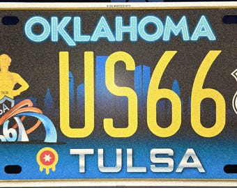Route 66. Mother road, TULSA  Souvenir License Plate