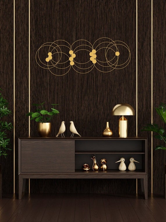 Gold Metal Wall Decor Metal Rings Wall Art Gold Home Decor Etsy