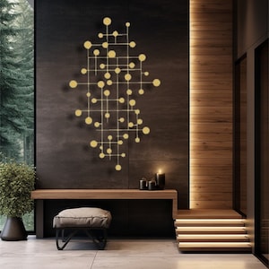 luxury wall decor, lines metal laser wall hanging, golden metal vertical garden wall hanging, minimalist wall art, metal wall architecture