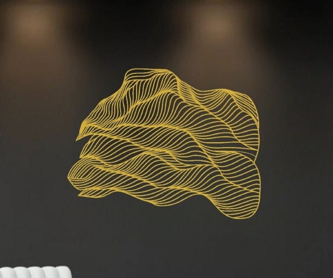 Gold Metal Line Art Gold Metal Wall Sculpture Gold Metal Etsy