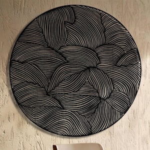 hand made wall decor round wall decor, modern geometric line art, metal wall art, farmhouse vintage home bathroom decorations, modern decor