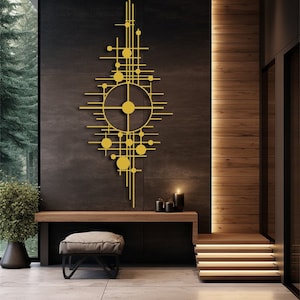 3D Gold Flowers in Vase Metal Wall Art Set, Wall Hangings, Unique Wall Decor,  Metal Wall Art, Living Room Decor, Home Decor Artwork 