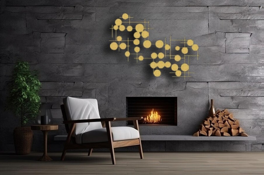 Gold Metal Luxury Wall Art,chic Wall Sculpture,interior Architecture