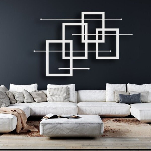 Silver Abstract Art Etsy