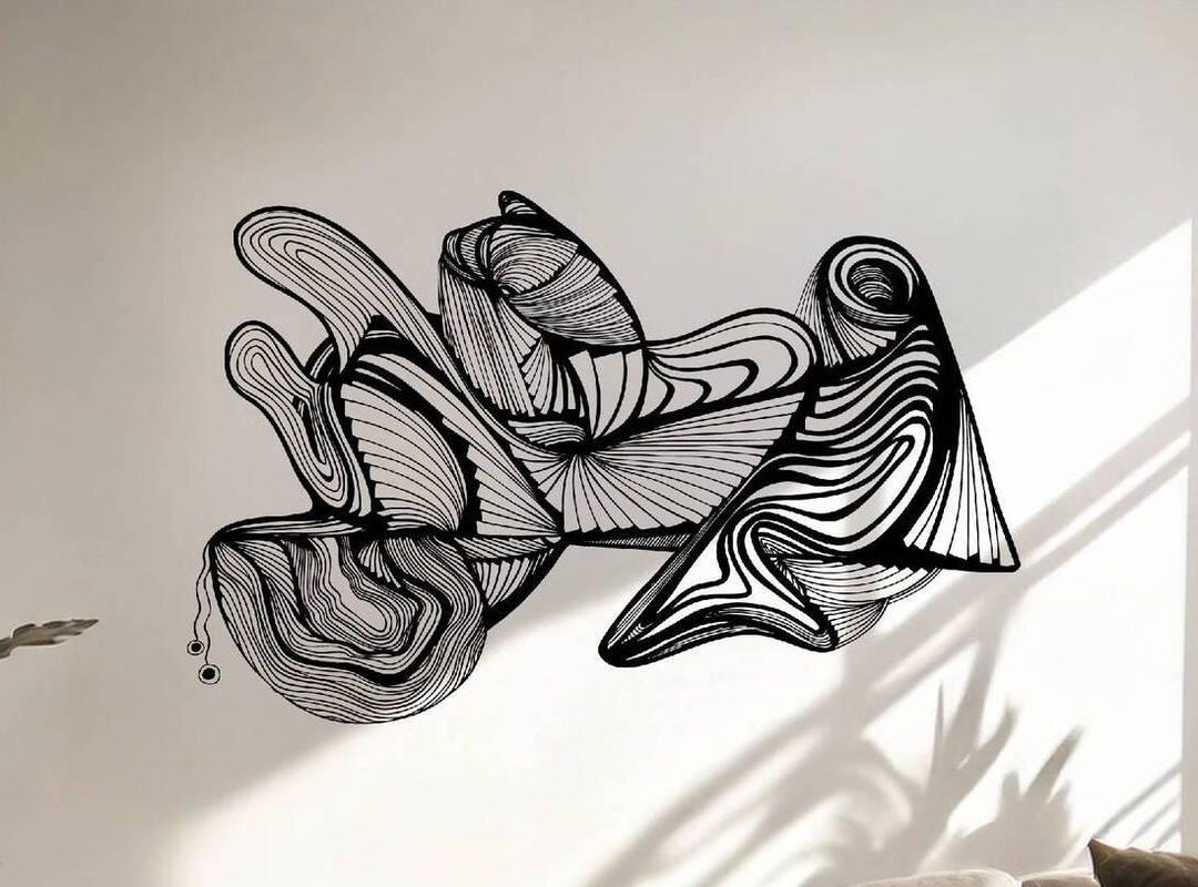Black Metal Abstract Wall Sculpture: Modern Minimalist Decor - Etsy