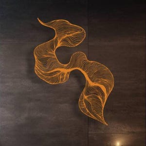 Copper Metal Wall Art: Abstract Geometric Sculpture