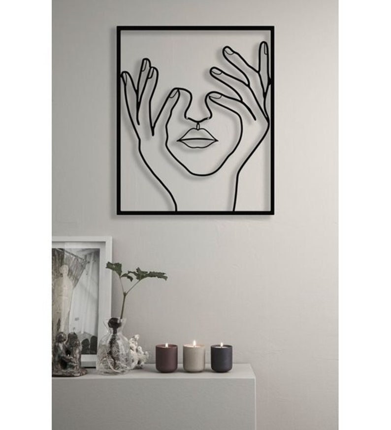 Black Metal Art Exterior Decoration Wall Hanging Bedroom Etsy