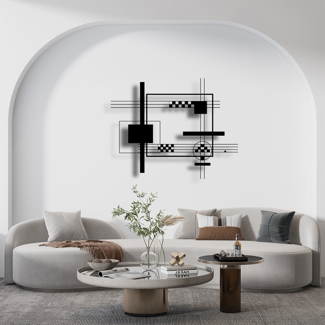 Large Geometric Square Wall Art Kitchen Wall Decoration Over - Etsy