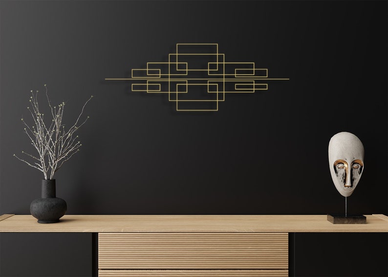 Decorative Large Wall Sculpture, Silver Minimalist Corridor Decor