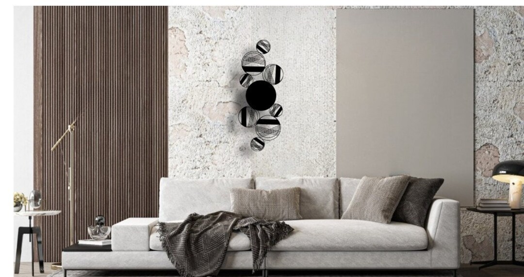 Staircase Wall Decor Ideas Modern,vertical Wall Art, Black Metal Wall