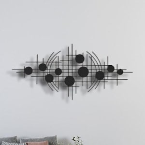 geometrische metalen muurdeco voor muren, hedendaags wandkleed, een lijst met huisplattegrond, metalen bord Pasen, modern design muurbord, abstracte kunst aan de muur