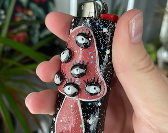 Candy sparkling mushroom lighter case