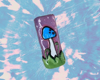 Blue mushroom lighter sleeve