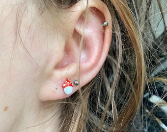 mushroom stud earring