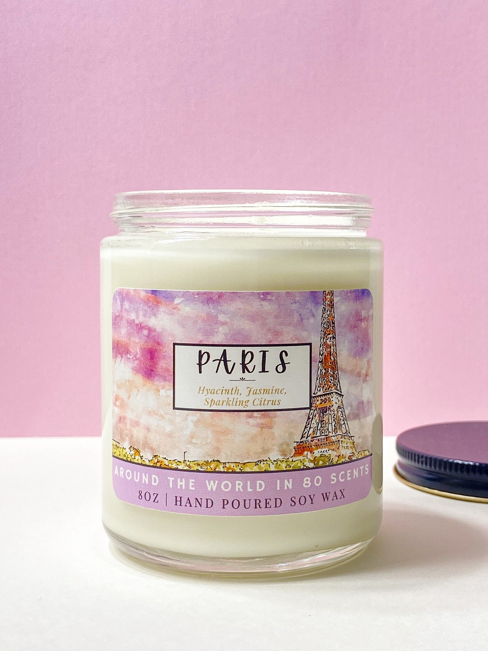 Paris France City Candle Hand poured Scented Soy Candle 8 Etsy