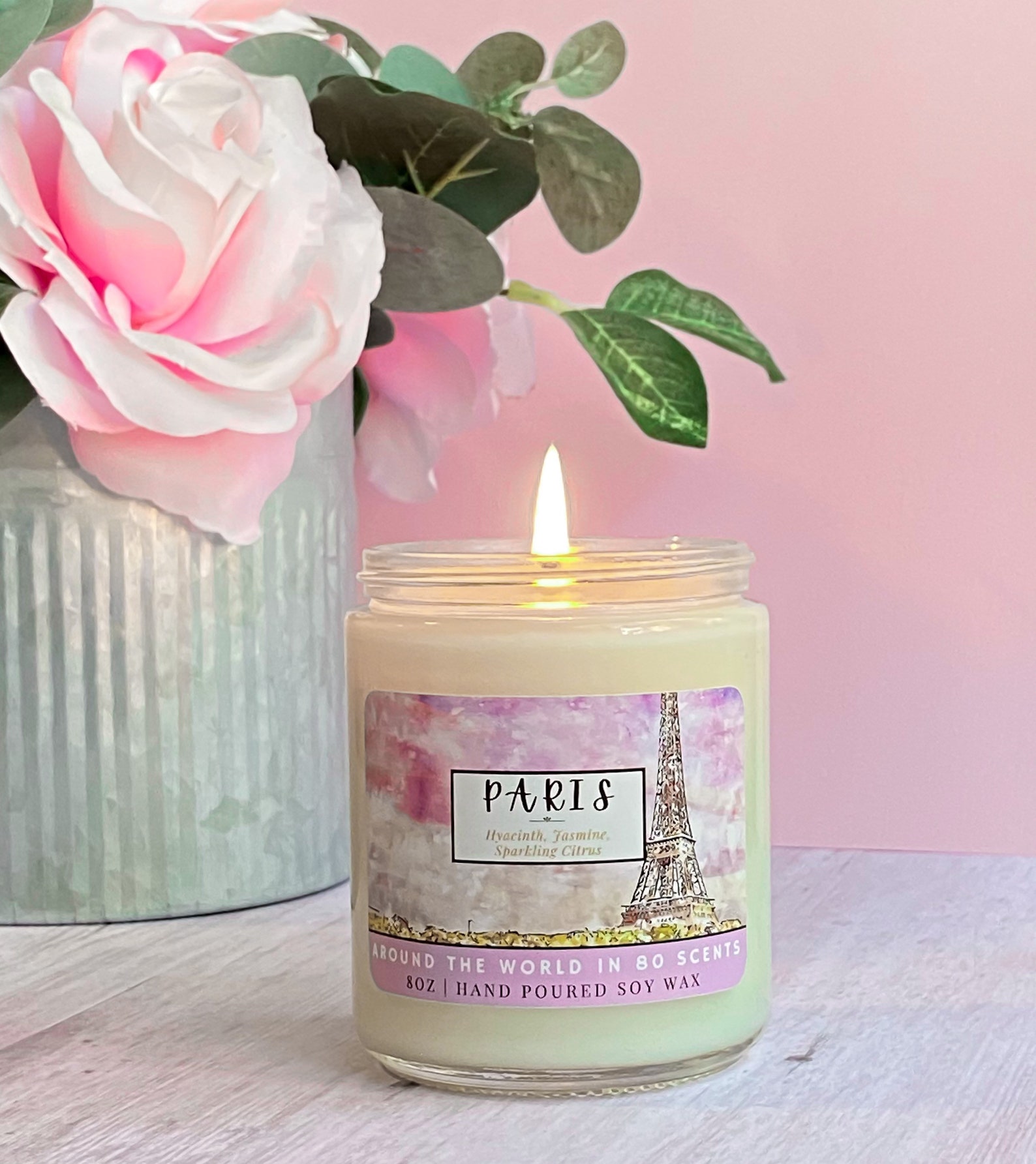 Paris France City Candle Hand poured Scented Soy Candle 8 Etsy