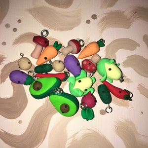 Clay Vegetable Charms