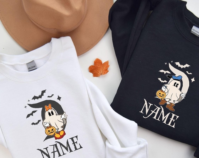 Custom Name Disneyland Halloween Sweatshirt, Disney Characters Spooky Sweater, Mickey and Friends Pumpkin Hoodie, Halloween Matching Gift