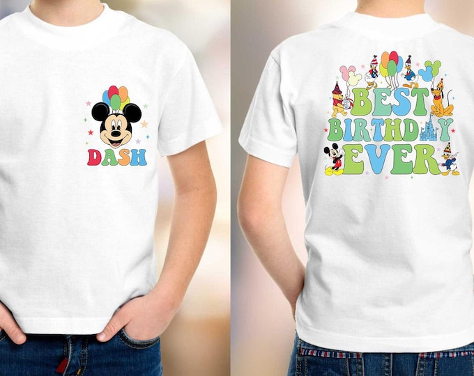 Personalized Mickey and Friends Shirt, Boy Best Birthday Ever Tee, Custom Name Birthday Boy Shirt, Happy Birthday Shirt, Disney Birthday Tee