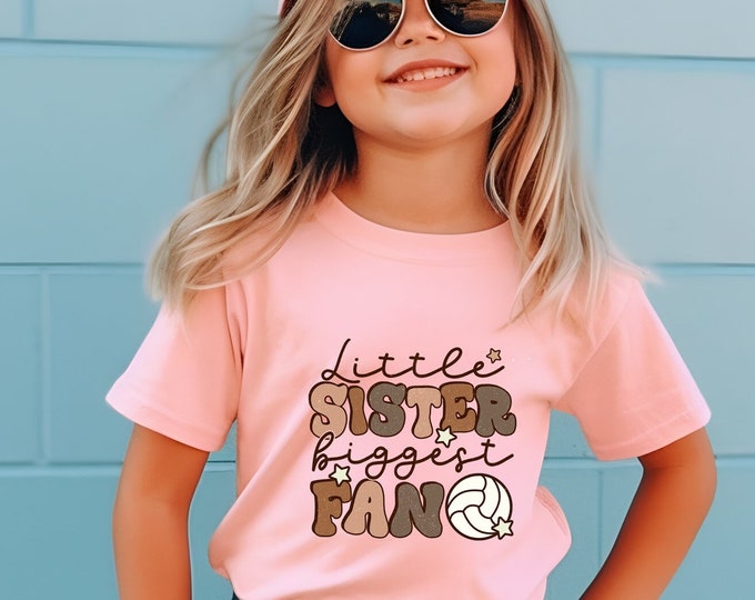 Little Sister Biggest Fan Volleyball Shirt, Volleyball Sister Shirt, Volleyball Game Day Shirt, Little Sister Gifts, Volleyball Shirt