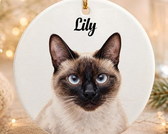 Custom Cat or Dog Photo Christmas Ornament, Personalized Pet Memorial Gift