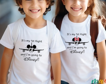 Disney First Flight T-shirt, It's My 1st Flight Shirt, I'm Going To Disneyland, Disney Family Matching, Kids Airplane Shirt, Kids Travel Tee