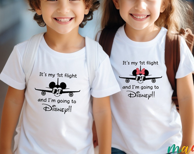 Disney First Flight T-shirt, It's My 1st Flight Shirt, I'm Going To Disneyland, Disney Family Matching, Kids Airplane Shirt, Kids Travel Tee