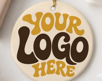 Custom Logo Here Christmas Ornament, Personalized Text Company-Business Branding Gift, Corporate Gift