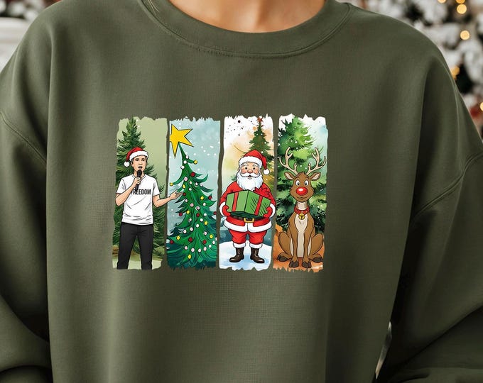 Charlie Kirk Christmas Sweatshirt: Freedom Holiday Graphic Hoodie, Xmas Gifts, Memorial Sweat