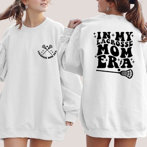 In My Lacrosse Mom Era Sweatshirt, LAX Mama Sweater, Retro Game Day Crewneck, Proud Lacrosse Mom Shirt, Team Mom Gift, Goalkeeper Mom Hoodie image 1