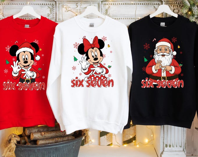 Custom Christmas Six Seven Sweatshirt, Funny Six Seven Meme Sweater, Viral Phrase Meme Hoodie, Christmas Humor Sweatshirt