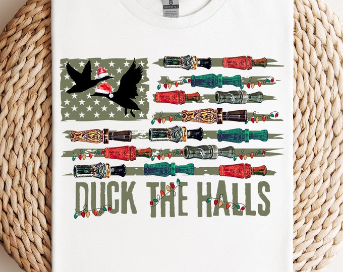 Duck the Halls Christmas Shirt, Christmas Duck Hunting Shirt, Christmas Hunting Shirt, Mallard Duck Tee,, Duck Hunting Gifts, Hunt Lover Tee