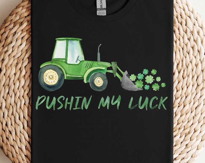 St Patrick's Day Shirt for Boys, Tractor Lucky Charm Kids Shirt, Funny Toddler Saint Paddys Gift