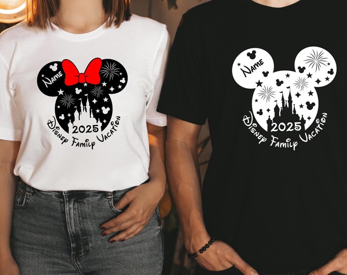 Custom Disneyworld Shirts Family, Personalized Disneyland Shirt,Matching Disney Tee,Mickey Minnie Shirt,Family Shirt for Disney,Gift For Her