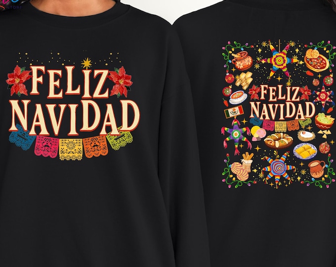 Mexican Christmas Sweatshirt, Pan Dulce Christmas Sweater, Feliz Navidad Sweatshirt, Latina Holiday Hoodie, Christmas Gift for Mexican