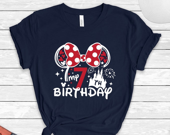 Minnie 7th Birthday Shirt, Seventh Birthday Tee, Minnie Birthday Tee, 7 Year Old Birthday Shirt, Birthday Girl Shirt, Disney Birthday Tee