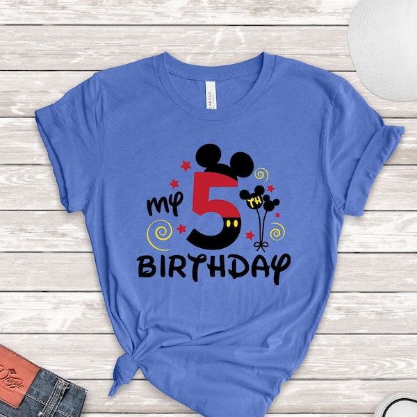My 5th Birthday, Mickey Fifth Birthday Tee, Fifth Birthday Shirt, Mickey Birthday Shirt, 5th Birthday Mickey Shirt, Mickey  Sweatshirt