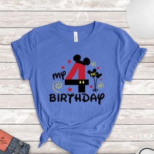 My 4th Birthday, Mickey 4th Birthday Shirt, Four Year Old Birthday, Mickey Fourth Birthday Tee, Disney 4th Birthday, Birthday Boy Shirt