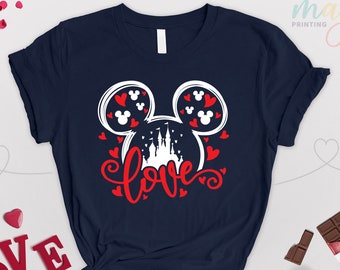 Disney Love Tee, Disney Valentine Gift, Mickey Castle Sweatshirt, Valentine Disneyland Shirt, Valentine Disneyworld Shirts, Disney Shirt