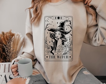 The Witch Tarot Card Sweatshirt,  Witchy Sweater, Tarot Card Sweatshirt, Mystical Tarot Halloween Sweatshirt, Witch Hoodie for Halloween