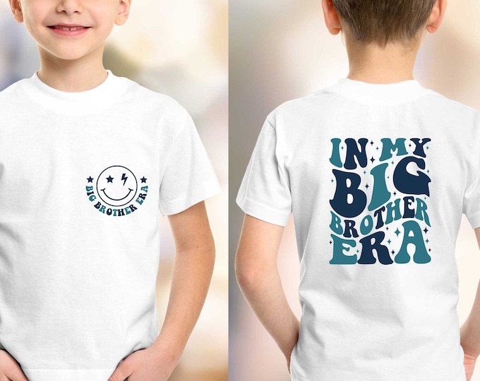 In My Big Brother Era T-Shirt, Big Brother Shirt, Funny Toddler Shirt, Big Bro Shirt, Trendy Kid Shirt, Concert Kid Tee, Brother Shirt