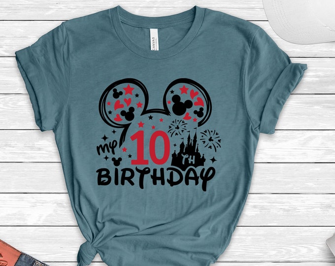 Mickey 10th Birthday Shirt, 10th Birthday Girl Shirt, Mickey Birthday Tee, Birthday Boy Shirt, 10 Years Old Birthday, Disney Birthday Tee