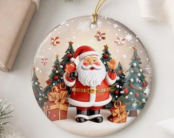 Santa Claus Christmas Ornament, Xmas Tree Decoration, Winter Holiday Keepsake Present