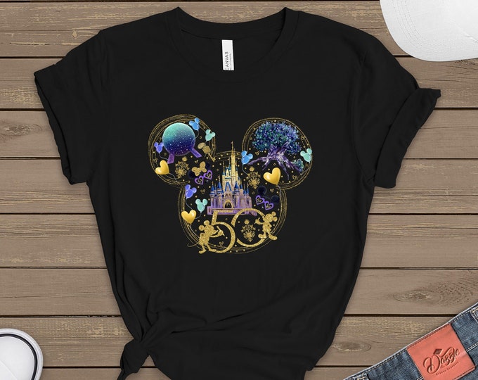 The Magic Kingdom Shirt, Mickey Ears Disneyworld, 50 Years Of Magic Shirt, Disney Sublimation, Colorful Castle Tee, 50th Anniversary Disney