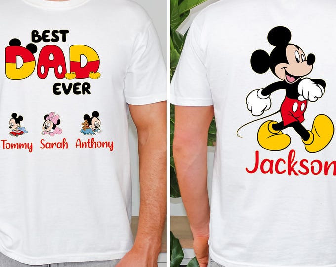 Custom Dad Shirt, Mickey Dad and Kids Shirt, Matching Dad and Kids Tee, Father's Day Shirt, Best Dad Ever Shirt, Personalized Dad Shirt