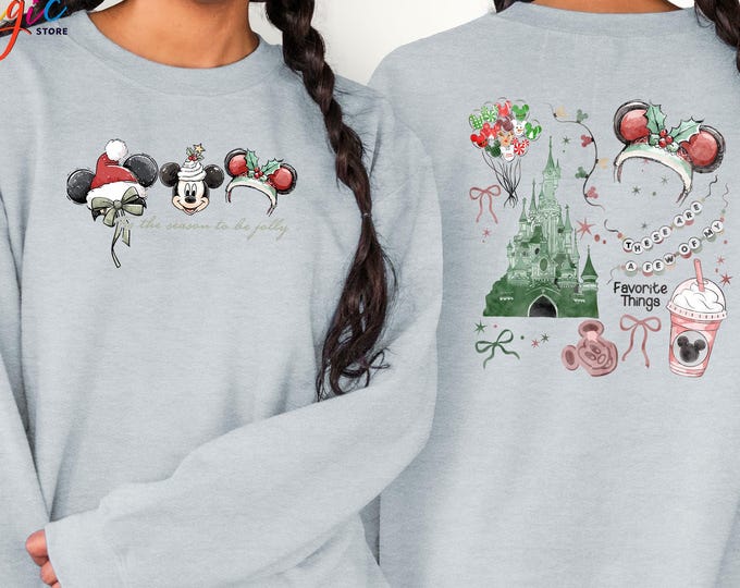 Disney Christmas Sweatshirt, Mickey Christmas Sweater,Xmas Coquette Bow Sweatshirt, Christmas Squad Sweatshirt, Holiday Sweatshirt,Xmas Gift