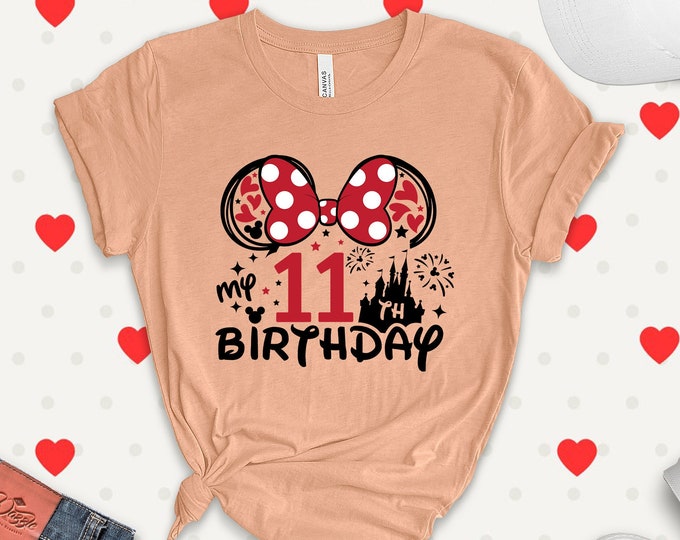 Minnie 11th Birthday Shirt, 11th Birthday Girl Shirt, Minnie Birthday Tee, Birthday Girl Shirt, 11 Years Old Birthday, Disney Birthday Tee